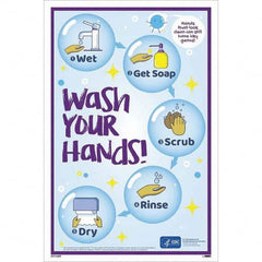 NMC - "COVID-19 - Wash Your Hands", 12" Wide x 18" High, Paper Safety Sign - Americas Industrial Supply