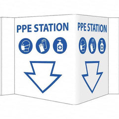 NMC - "PPE Station", 12" Wide x 6" High, Vinyl Safety Sign - Americas Industrial Supply