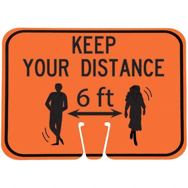 PRO-SAFE - "Notice - Keep Your Distance 6'", 12-1/2" Wide x 10-1/2" High, ABS Safety Sign - Americas Industrial Supply