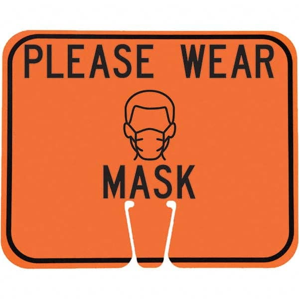 PRO-SAFE - "Notice - Please Wear A Mask", 12-1/2" Wide x 10-1/2" High, ABS Safety Sign - Americas Industrial Supply