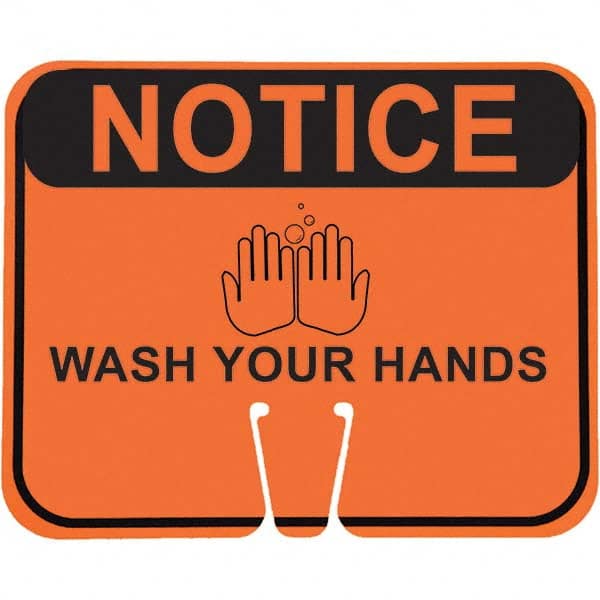 PRO-SAFE - "Notice Wash Your Hands", 12-1/2" Wide x 10-1/2" High, ABS Safety Sign - Americas Industrial Supply