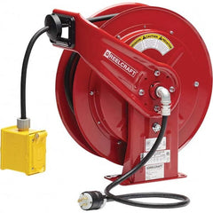 Reelcraft - Cord & Cable Reels End Type: Duplex Outlet Box with GFCI Cable Length (Feet): 100 - Americas Industrial Supply