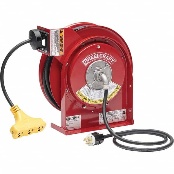 Reelcraft - Cord & Cable Reels End Type: Triple-Tap Outlet Cable Length (Feet): 45 - Americas Industrial Supply