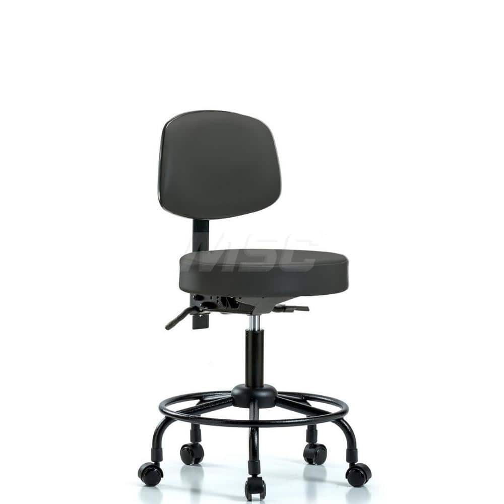 Lab Stool: Vinyl, 24″ Seat Width, 24″ Seat Depth Round Height