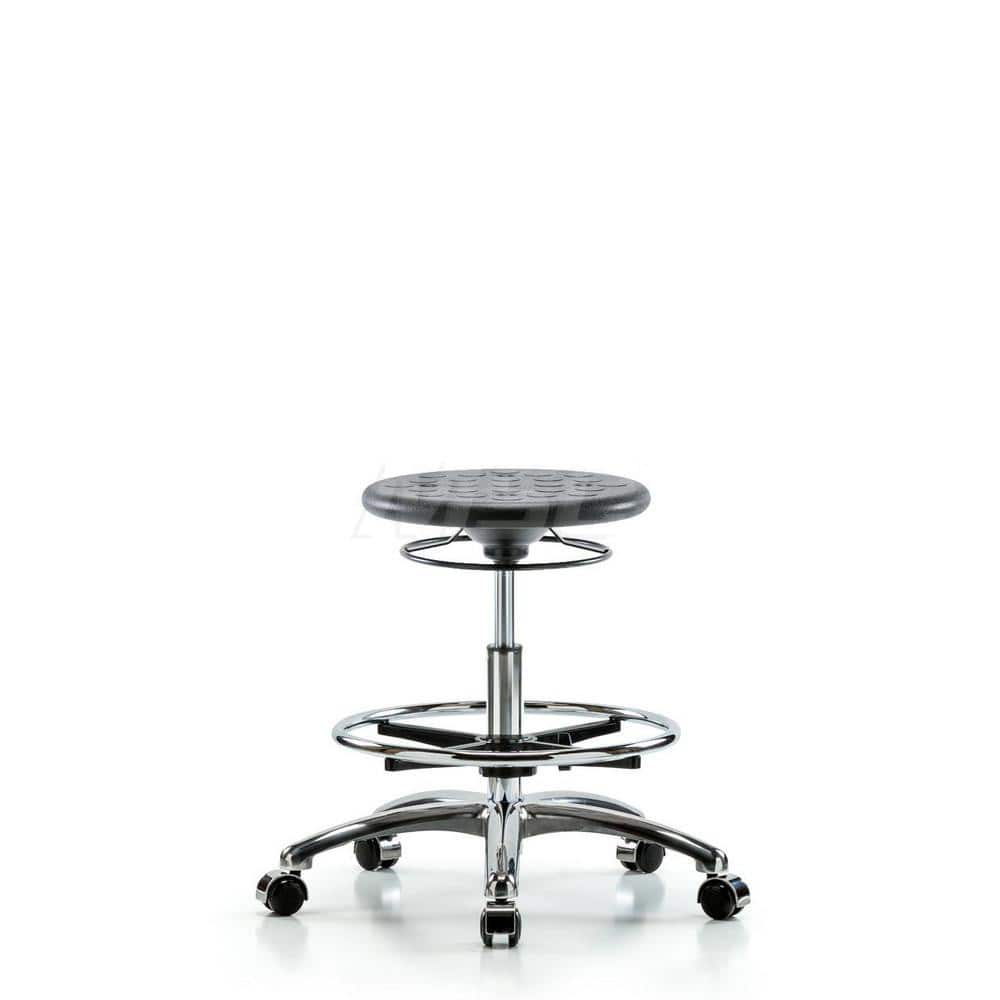 Lab Stool: Polyurethane, 25″ Seat Width, 25″ Seat Depth Round Height