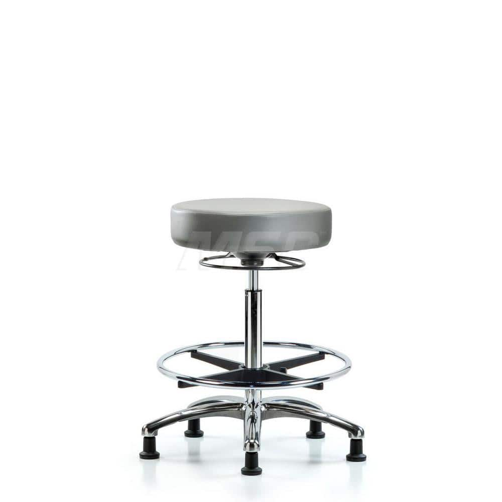 Lab Stool: Vinyl, 25″ Seat Width, 25″ Seat Depth Round Height