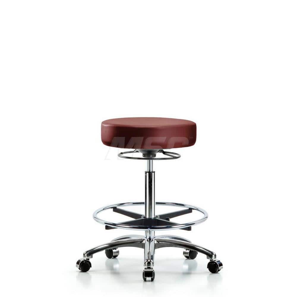 Lab Stool: Vinyl, 25″ Seat Width, 25″ Seat Depth Round Height