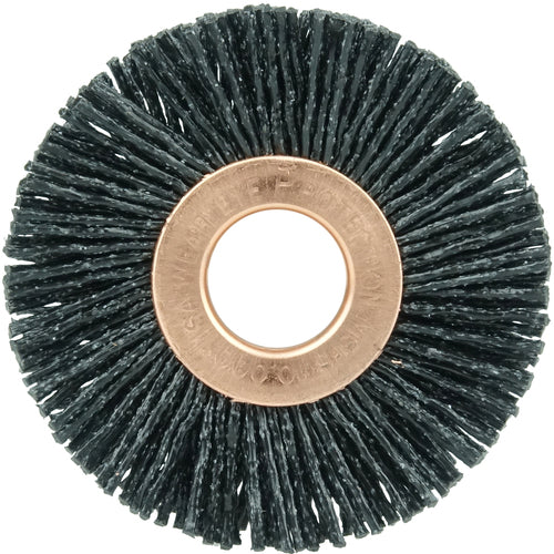 2″ Diameter - Small Diameter Wheel Brush - 0.055″/80 Grit - 1/2″ Arbor - Americas Industrial Supply