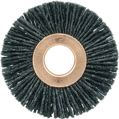 2″ Diameter - Small Diameter Wheel Brush - 0.055″/80 Grit - 1/2″ Arbor - Americas Industrial Supply