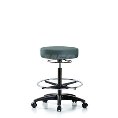 Lab Stool: Vinyl, 24″ Seat Width, 24″ Seat Depth Round Height