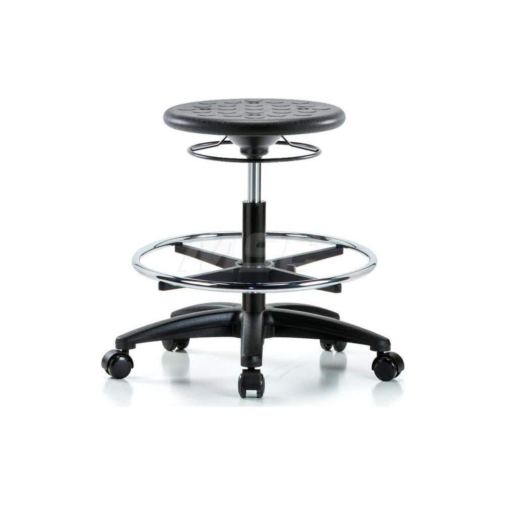 Lab Stool: Polyurethane, 24″ Seat Width, 24″ Seat Depth Round Height