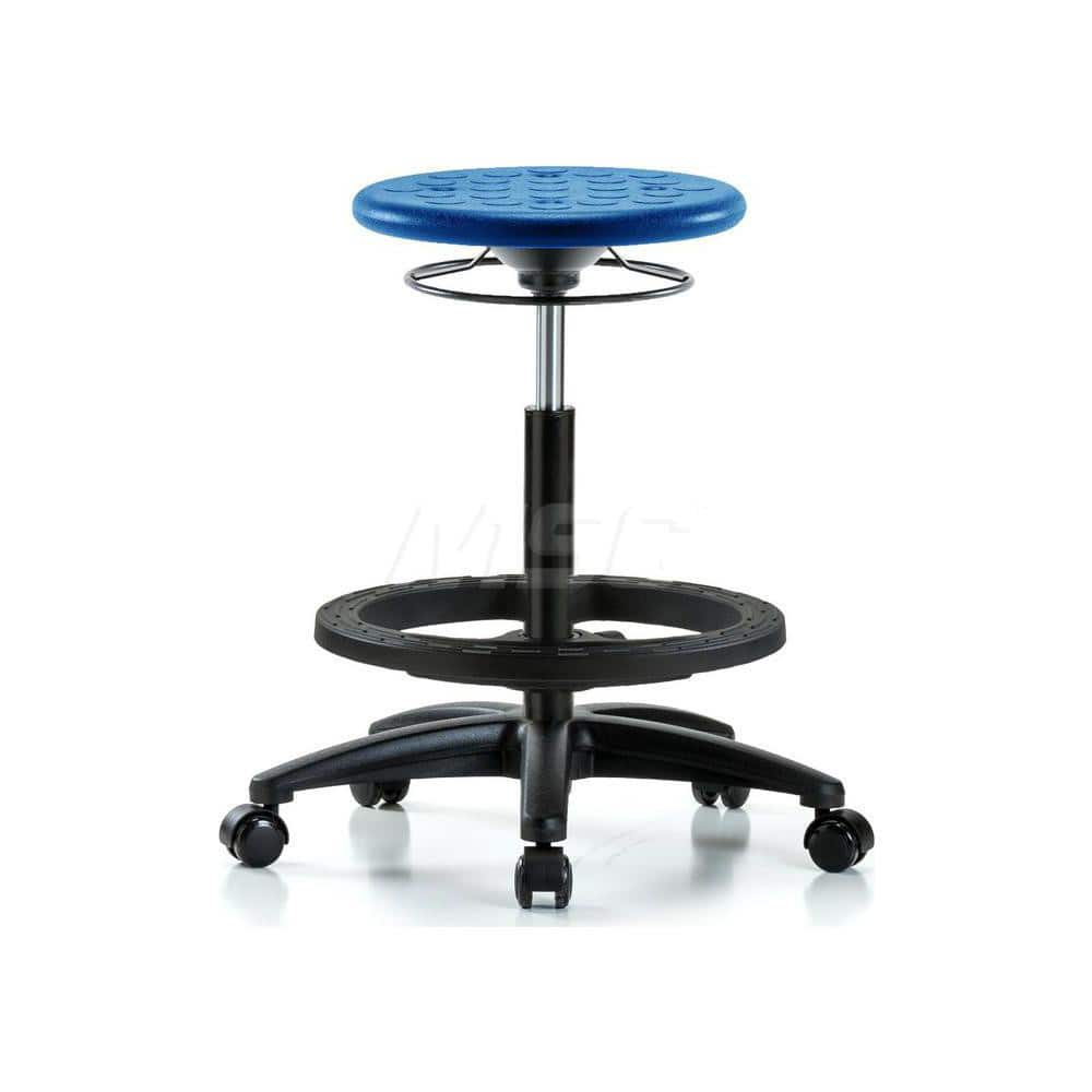 Lab Stool: Polyurethane, 24″ Seat Width, 24″ Seat Depth Round Height