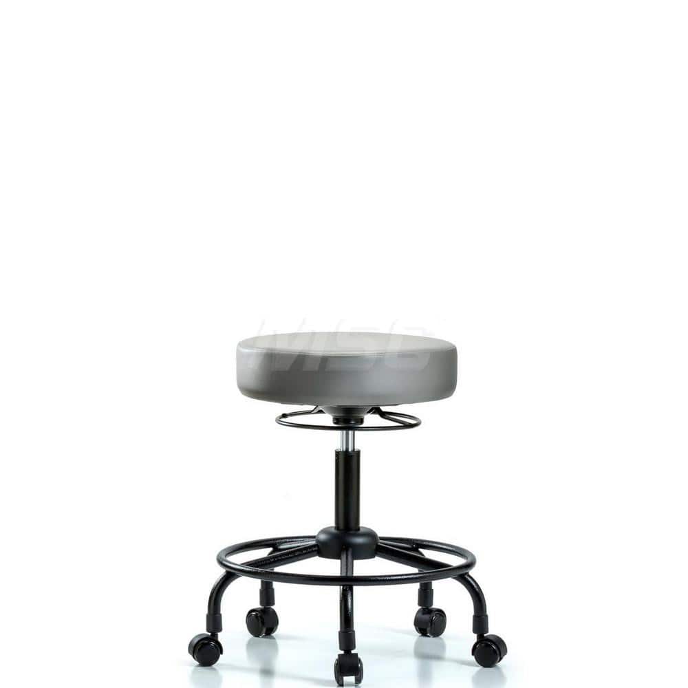 Lab Stool: Vinyl, 24″ Seat Width, 24″ Seat Depth Round Height