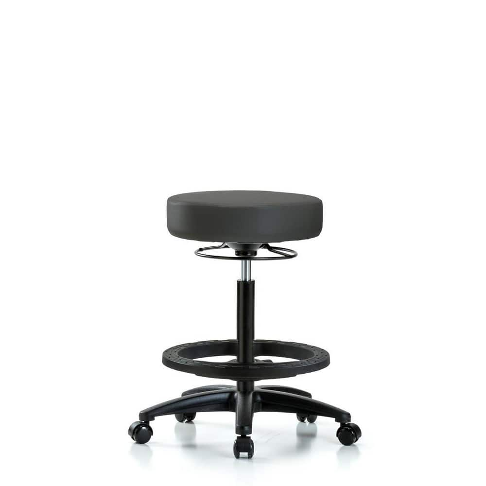 Lab Stool: Vinyl, 24″ Seat Width, 24″ Seat Depth Round Height