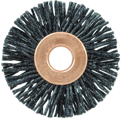 1 1/4″ Diameter - Small Diameter Wheel Brush - 0.026″/120 Grit - 1/4″ Arbor - Americas Industrial Supply