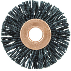 1 1/4″ Diameter - Small Diameter Wheel Brush - 0.026″/120 Grit - 1/4″ Arbor - Americas Industrial Supply