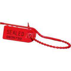 Security Seals; Type: Security Seal; Tamper-Evident Plastic Seal; Overall Length (Decimal Inch): 7.50000; 7.50; Operating Length: 7; 7 in; Breaking Strength: 60.000; Material: HDPE; Plastic; Color: Red; Various; Breaking Strength (Kgs): 27.00; Style: Plas