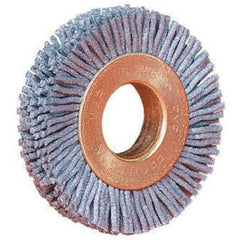3″ Diameter - Small Diameter Wheel Brush - 0.043″/120 Grit - 1/2″ Arbor - Americas Industrial Supply
