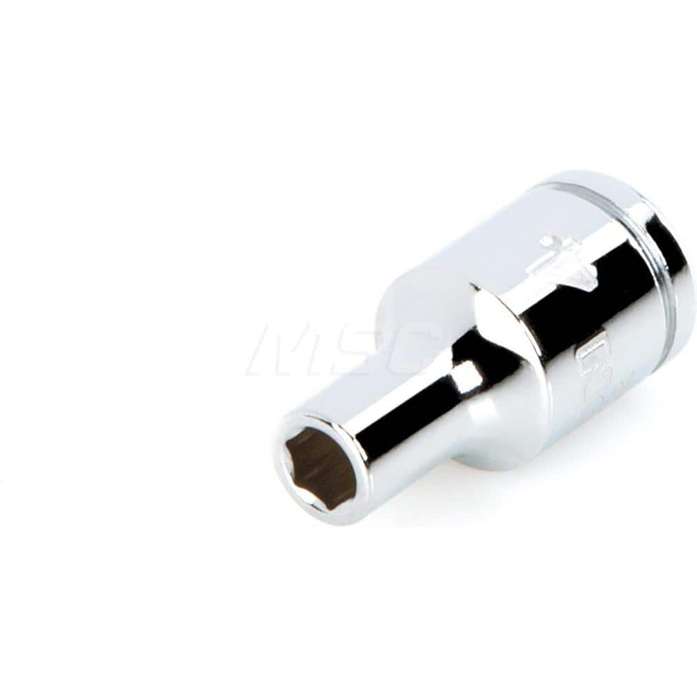 Hand Socket: 1/4″ Drive, 4 mm Socket, 6-Point Chrome-Plated & Polished