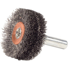 1-1/4″ Stem-Mounted Crimped Wire Wheel, .008″ Steel Fill, 1/4″ Stem - Americas Industrial Supply