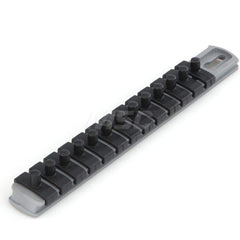 1/4 Inch Drive x 8 Inch Socket Rail, 13 Clips (Gray)