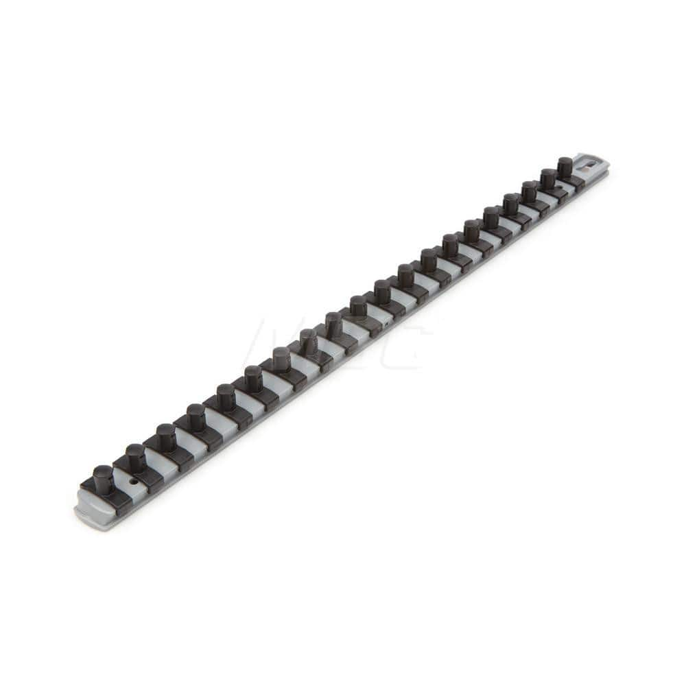 3/8 Inch Drive x 18 Inch Socket Rail, 20 Clips (Gray)