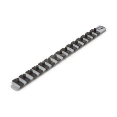 1/4 Inch Drive x 13 Inch Socket Rail, 15 Clips (Gray)