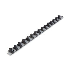 1/2 Inch Drive x 18 Inch Socket Rail, 15 Clips (Gray)