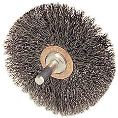 2-1/2″ Stem-Mounted Crimped Wire Wheel, .006″ Steel Fill, 1/4″ Stem - Americas Industrial Supply