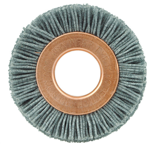 1-1/2″ Small Diameter Nylox Wheel Brush, .022/180, 1/2″ Arbor Hole - Americas Industrial Supply