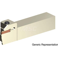 Indexable Cutoff Toolholder: 12 mm Max Depth of Cut, 24 mm Max Workpiece Dia, Right Hand 25 mm Shank Height, 25 mm Shank Width, Uses GCMN Inserts, Series GND