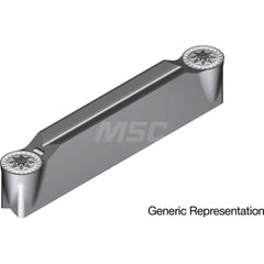 Grooving Insert: GCM4020RG AC8025P, Solid Carbide Absotech Finish, Neutral, 4 mm Cutting Width, 25 mm Max Depth, Series GND