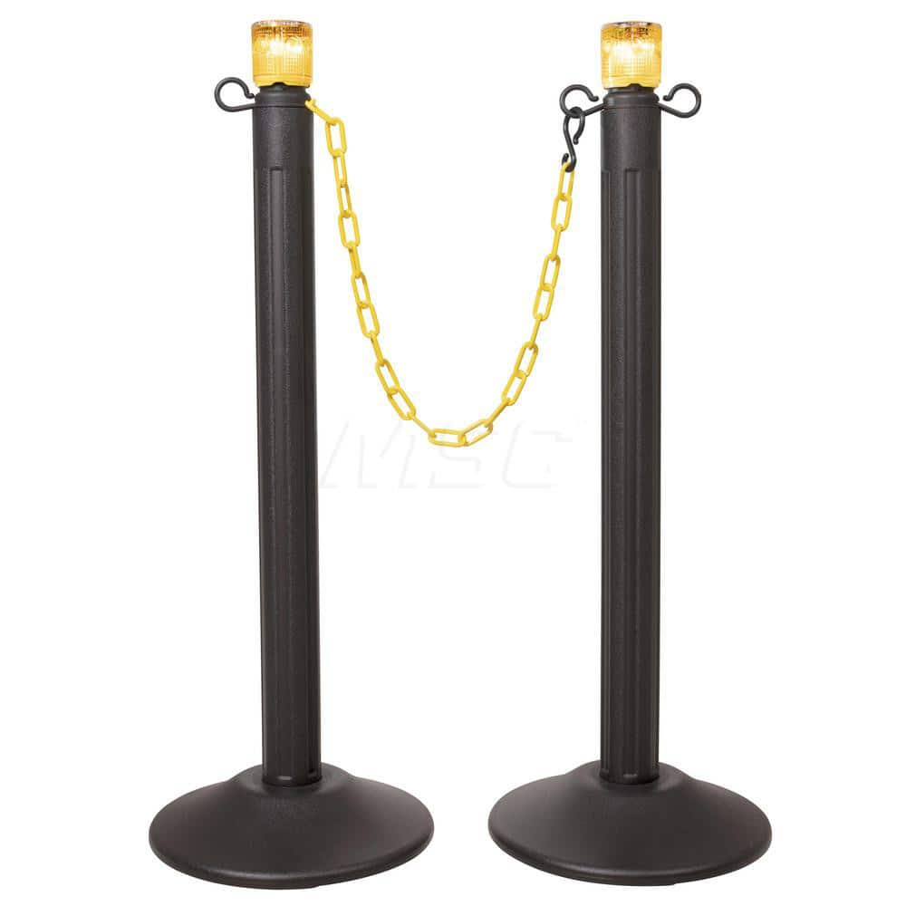 Barrier Parts & Accessories; Frame Type: Warning Post; Mounting Hardware: Mounting Hardware Included; Height (Inch): 38; Height (Decimal Inch): 38; Material: HDPE; Concrete; Color: Black; Length (Feet): 10.00; Length (Inch): 10.00; Overall Height: 38; Ove