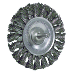 4" - Diameter Stem-Mounted Knot Wire Wheel; .014" - Diameter Steel Fill; 1/4" Stem - Americas Industrial Supply