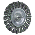 3-1/4" - Diameter Stem-Mounted Knot Wire Wheel; .014" - Diameter Steel Fill; 1/4" Stem - Americas Industrial Supply