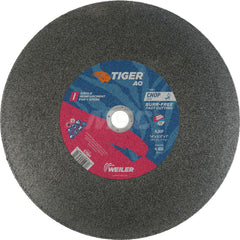 Cut-Off Wheel: Type 1, 14″ Dia, 3/32″ Thick, Aluminum Oxide Reinforced, 36 Grit, 4400 Max RPM, Use with Chop Saws