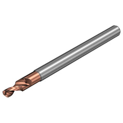 Micro Drill Bit: 0.1004″ Dia, 140 °, Solid Carbide TiALN Lite Finish, 1.9685″ OAL, RH Cut, Spiral Flute, Straight-Cylindrical Shank, Series CoroDrill 862