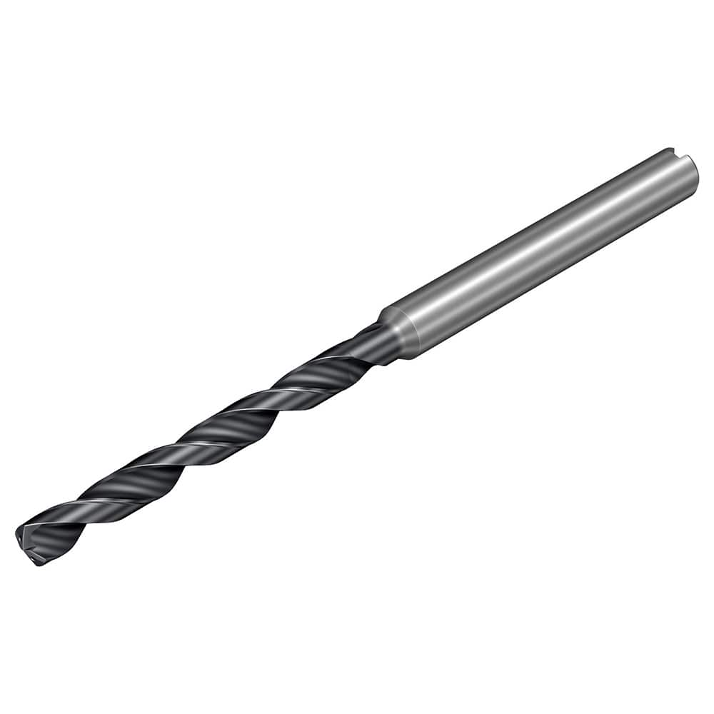 Micro Drill Bit: 0.0551″ Dia, 140 °, Solid Carbide TiALN Lite Finish, 2.0079″ OAL, RH Cut, Spiral Flute, Straight-Cylindrical Shank, Series CoroDrill 862