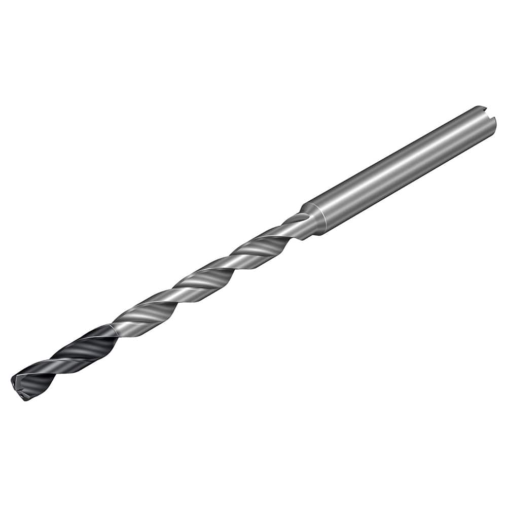 Micro Drill Bit: 0.1067″ Dia, 137 °, Solid Carbide TiALN Lite Finish, 2.3622″ OAL, RH Cut, Spiral Flute, Straight-Cylindrical Shank, Series CoroDrill 862