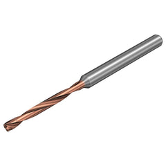 Micro Drill Bit: 0.0394″ Dia, 140 °, Solid Carbide TiALN Lite Finish, 1.7717″ OAL, RH Cut, Spiral Flute, Straight-Cylindrical Shank, Series CoroDrill 862