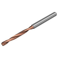 Micro Drill Bit: 0.1181″ Dia, 140 °, Solid Carbide TiALN Lite Finish, 2.5591″ OAL, RH Cut, Spiral Flute, Straight-Cylindrical Shank, Series CoroDrill 862