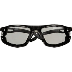 Safety Glass: Anti-Fog & Anti-Scratch, Polycarbonate, Gray Lenses, Frameless Clear Frame, Wraparound, Adjustable