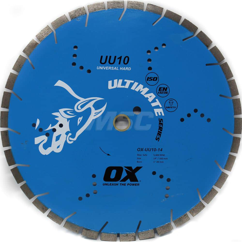 Wet & Dry Cut Saw Blade: 16″ Dia, 1″ Arbor Hole Use on Universal Hard, Standard Arbor