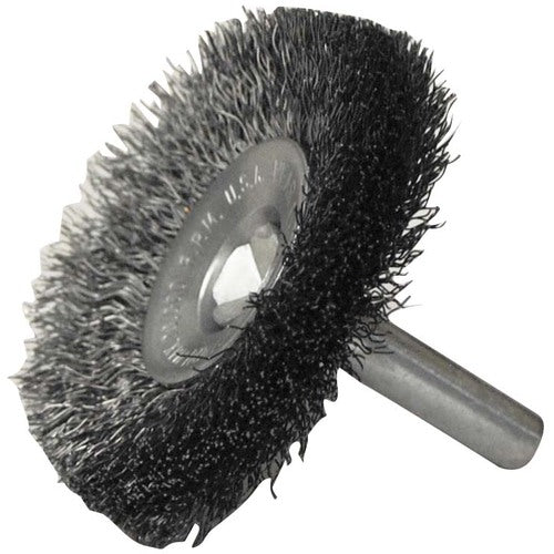 2″ Stem-Mounted Concave Crimped Wire Wheel, .008″ Steel Fill, 1/4″ Stem - Americas Industrial Supply