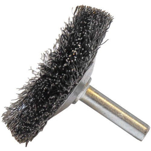 2″ Stem-Mounted Concave Crimped Wire Wheel, .014″ Steel Fill, 1/4″ Stem - Americas Industrial Supply