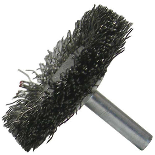 4″ Stem-Mounted Concave Crimped Wire Wheel, .008″ Steel Fill, 1/4″ Stem - Americas Industrial Supply