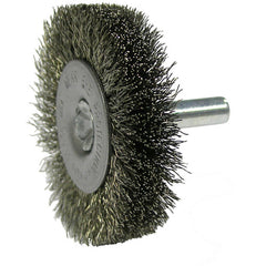 2″ Stem-Mounted Crimped Wire Radial Wheel, .008″ Steel Fill, 1/4″ Stem - Americas Industrial Supply