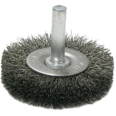 2″ Stem-Mounted Crimped Wire Radial Wheel, .0118″ Steel Fill, 1/4″ Stem - Americas Industrial Supply