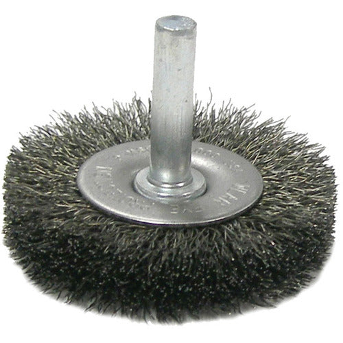2″ Stem-Mounted Crimped Wire Radial Wheel, .020″ Steel Fill, 1/4″ Stem - Americas Industrial Supply
