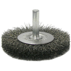 2-1/2″ Stem-Mounted Crimped Wire Radial Wheel, .020″ Steel Fill, 1/4″ Stem - Americas Industrial Supply